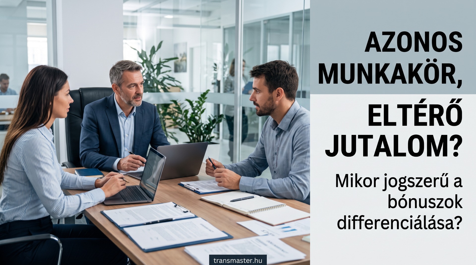 A munkáltató azonos munkakörben és alapbér mellett is dönthet eltérő jutalomról, ha a bónusz szétosztása bizonyíthatóan objektív, mérhető teljesítménykülönbségeken és transzparens értékelési szempontokon alapul.